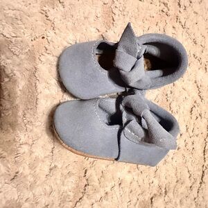 Freshly Picked Soft Blue Baby Moccasins
